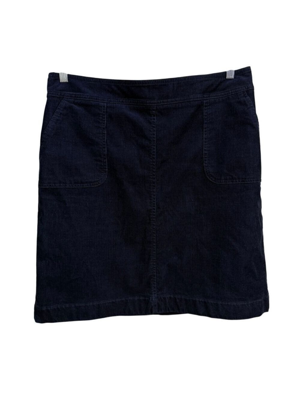 Talbots Navy Corduroy Skirt Size 12 Cotton Blend Pocketsβ Zip Back